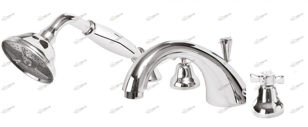 Смеситель на борт ванны с ручным выдвижным душем CEZARES LORD-BVD-01-M