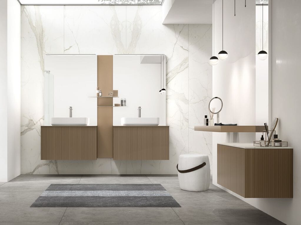 Двойной подвесной умывальник с ящиками ARCOM Wind ARCH-00097563