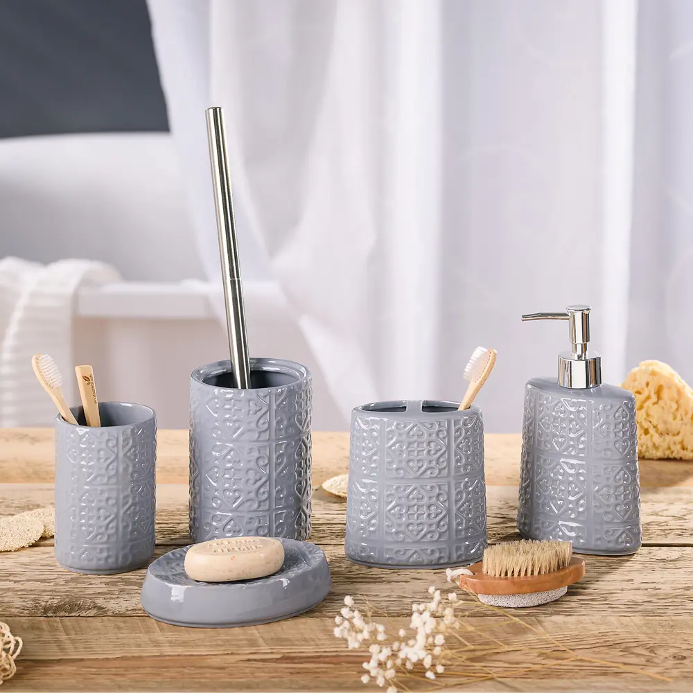 Стакан для зубных щёток Grey с разделителем VERRAN STLM-2008647 - Вид №7