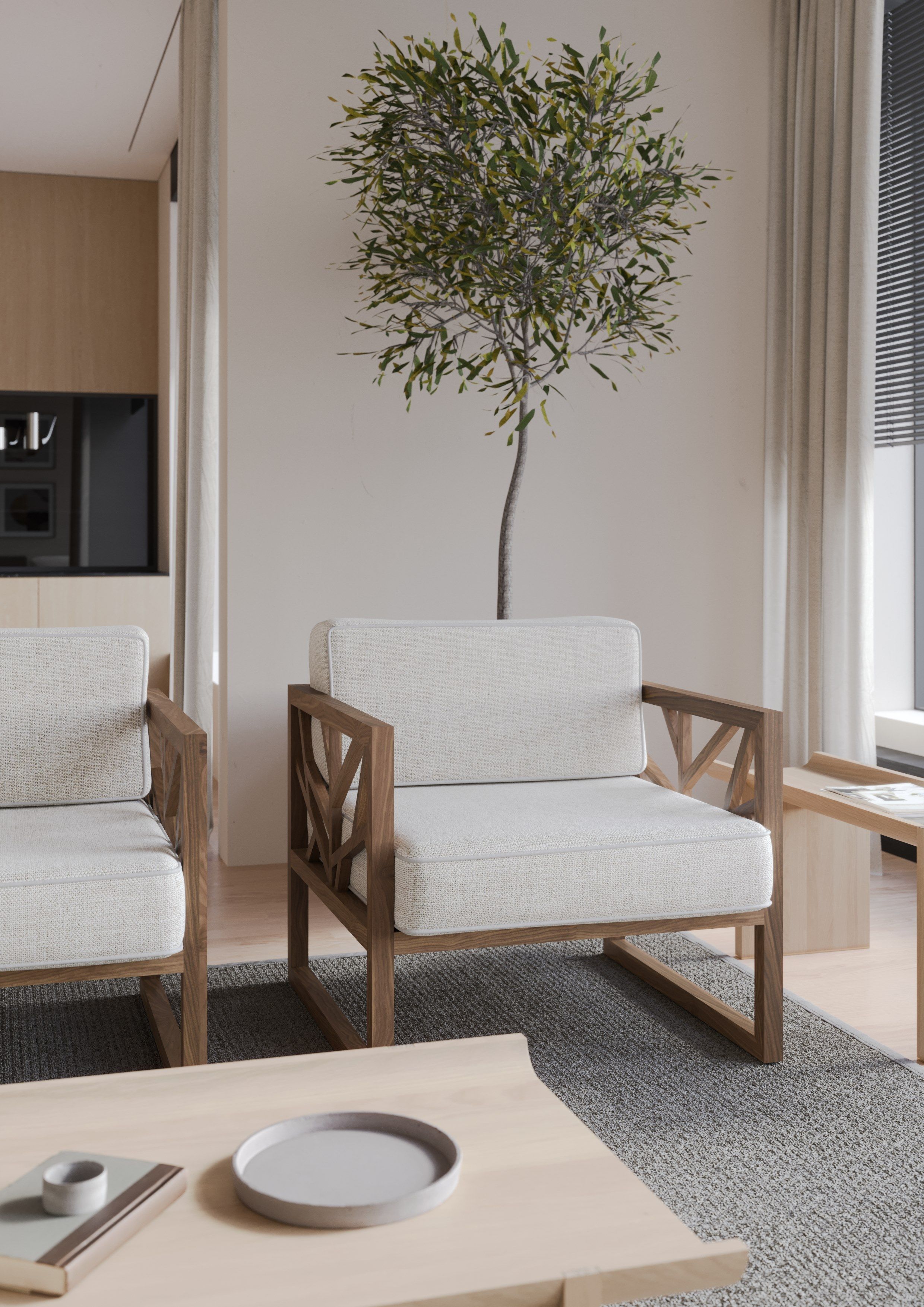 Тканевое кресло с подлокотниками Wewood TREE ARCH-00122973 - Вид №2