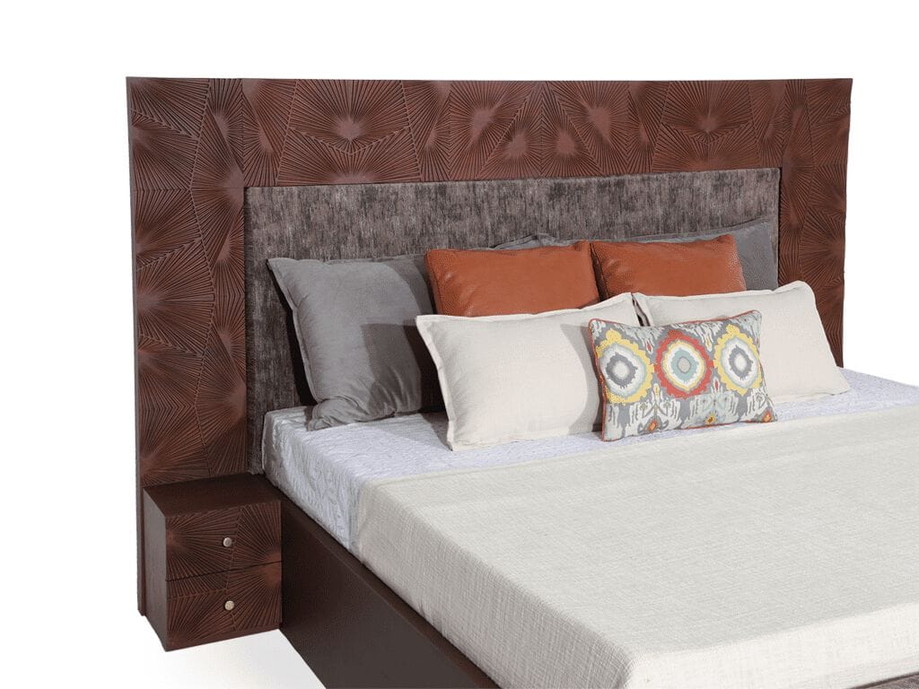 Двуспальная кровать из ткани с мягким изголовьем Alankaram STARI ARCH-00037339 - Вид №3