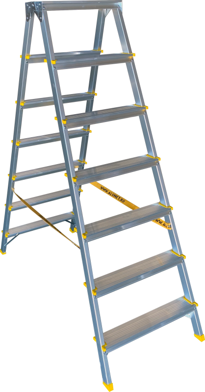 Двухсторонняя стремянка алюминиевая анодированная 7 ст ALUMET APD9207