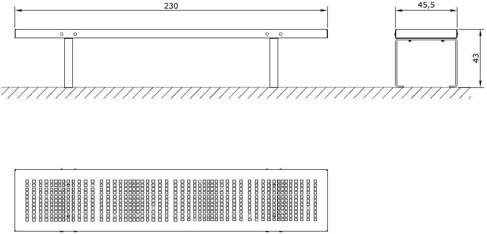 Euroform W Скамья металлическая без спинки  370lm, 375lm  - Вид №3