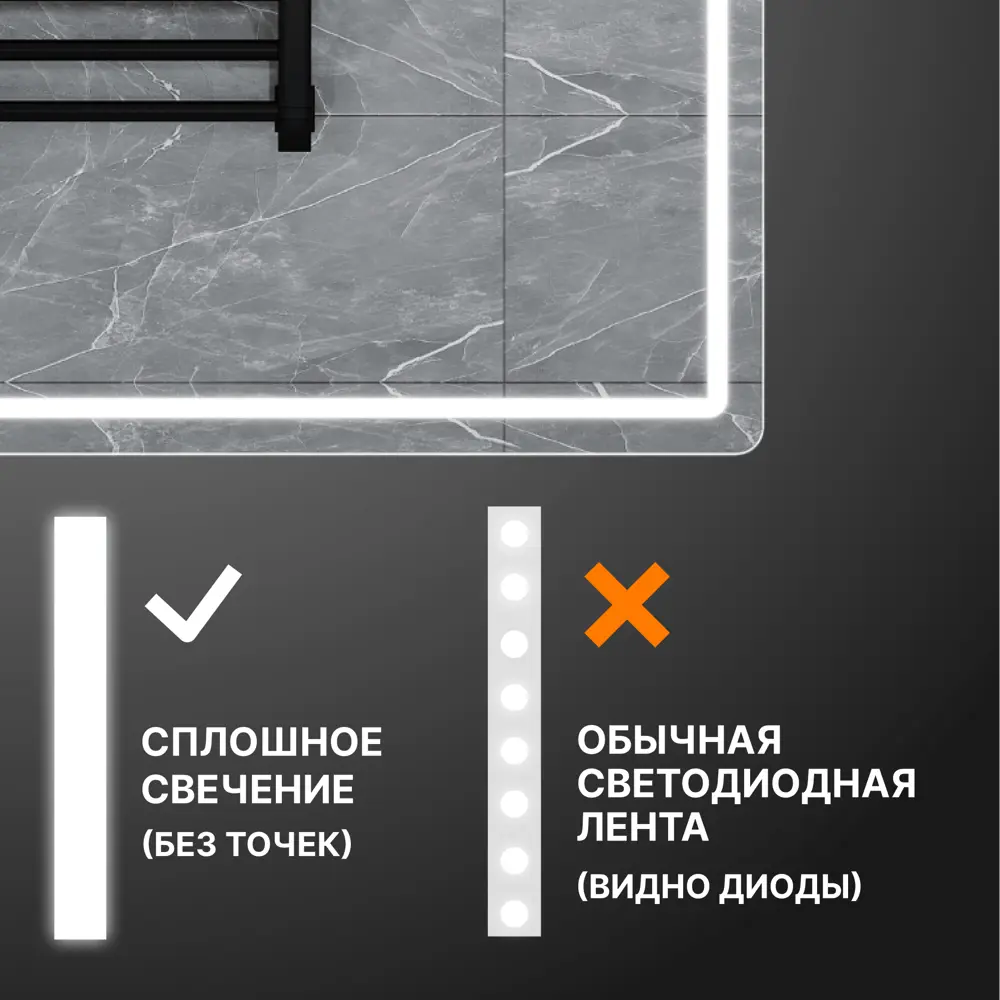 Шкаф для ванной комнаты с зеркалом Vigo Bloss 49.7x60x17 см с подсветкой STLM-2171016 - Вид №4