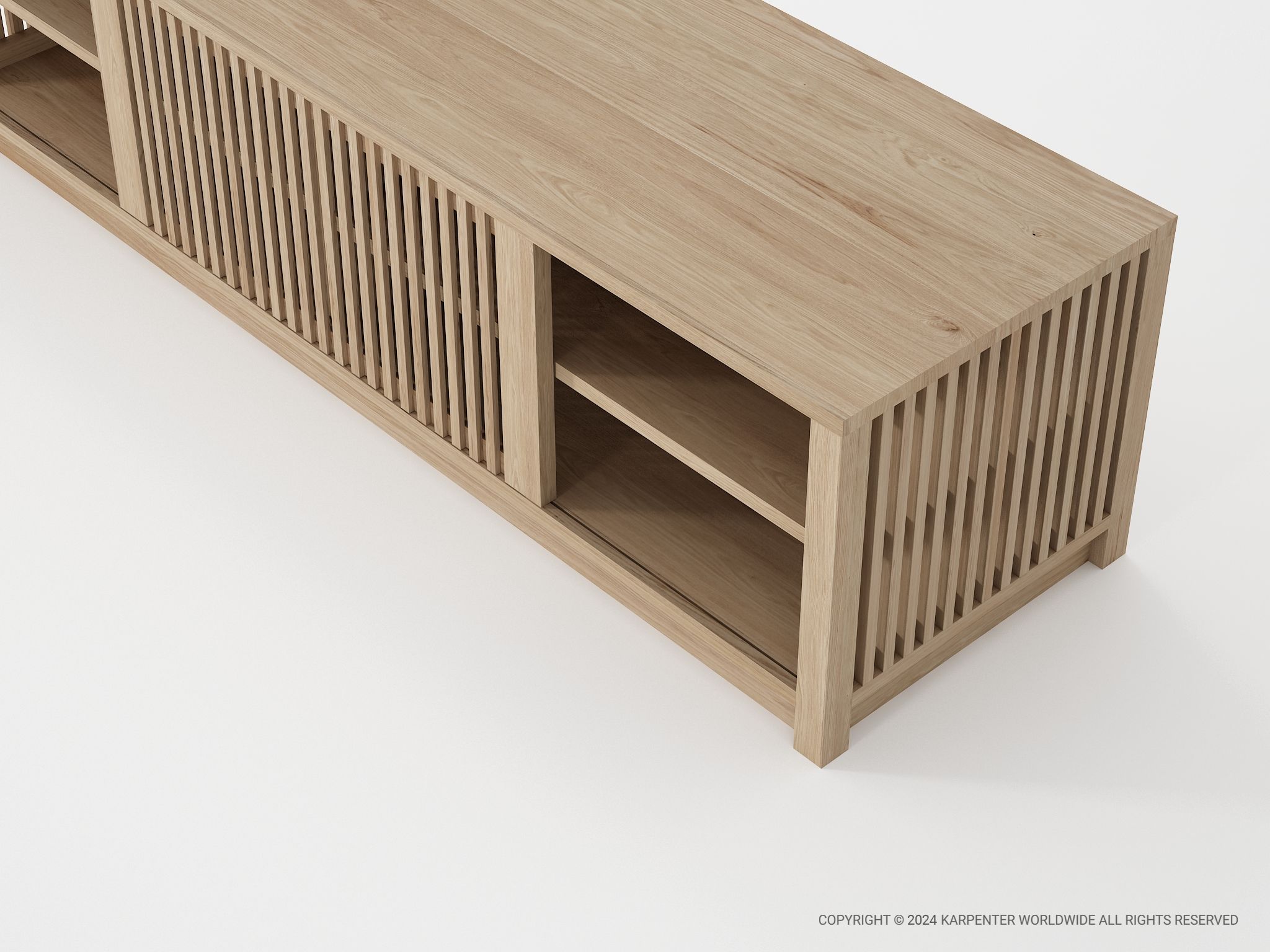 Деревянный шкаф для телевизора с раздвижными дверями KARPENTER Ray ARCH-00147709 - Вид №9