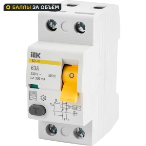 УЗО IEK ВД1-63 2Р 63 А 300 мА 4.5 кА AC 84284609 STLM-2156574