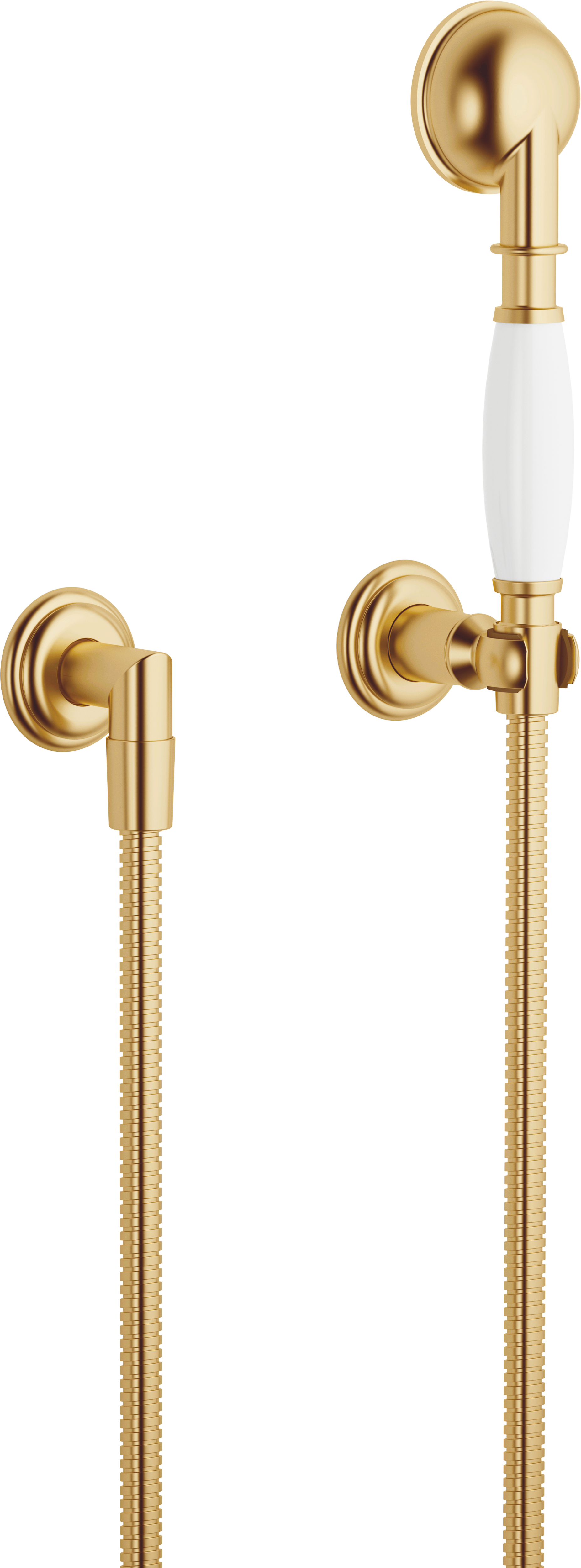 MADISON Набор для ручного душа с отдельными розетками - Brushed Durabrass (23-каратное золото)