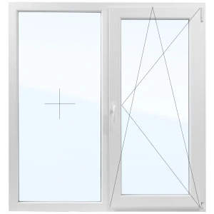 Пластиковое окно ПВХ VEKA одностворчатое 1400x1300 мм (ВхШ) двухкамерный стеклопакет белый (с двух сторон)