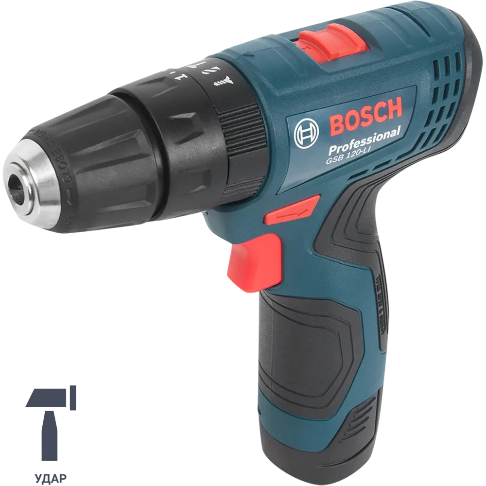 Дрель-шуруповерт аккумуляторная ударная Bosch Professional GSB 120 06019G8100, 12 В Li-ion 2x2 Ач STLM-2087275