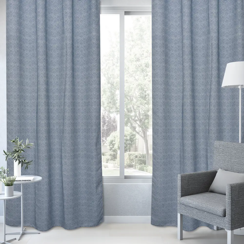 Штора на ленте Inspire Lelok 160x280 см цвет сине-белый 83562045 STLM-2195004  - Вид №5