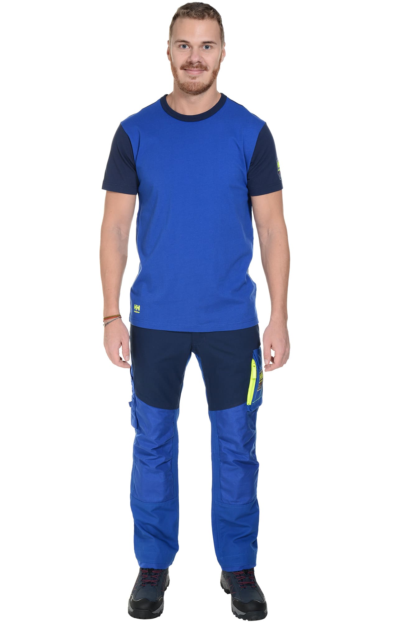 4957370 Футболка  темно-синяя с васильком Helly Hansen Work Wear AKER  Толстовки, рубашки, футболки, тенниски  размер XL  - Вид №3