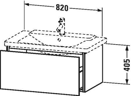 LC614703131 L-Cube Тумбочка подвесная Сосна серебристая, декор Duravit - Вид №1