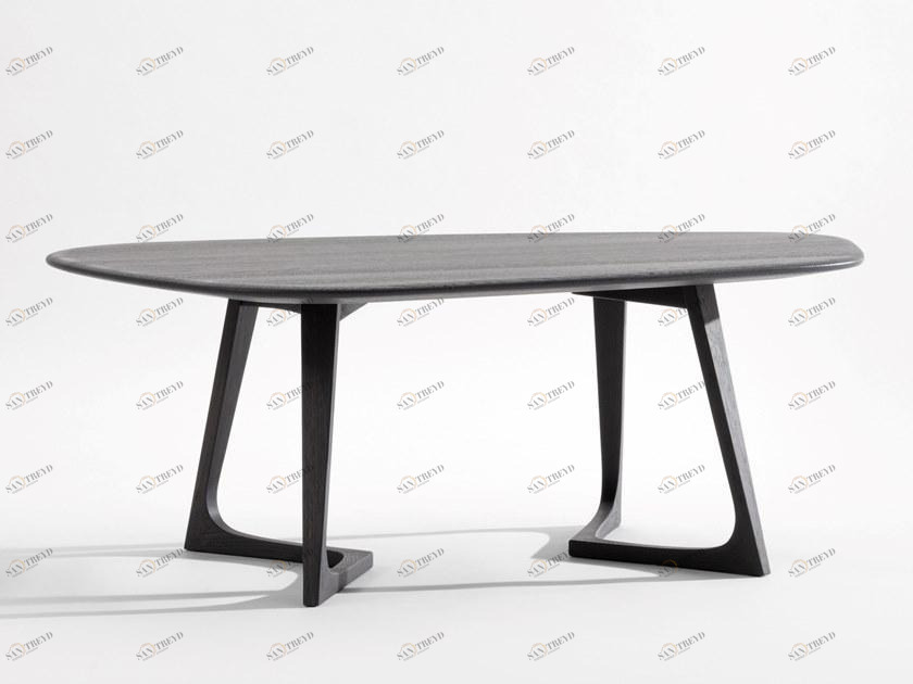 ZEITRAUM Низкий овальный деревянный журнальный столик Twist sun-id-1408921