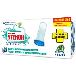 Диски чистоты для унитаза Туалетный утенок «Эвкалипт» со сменным блоком 82454630 STLM-2010257