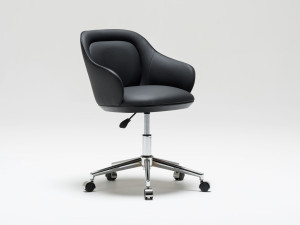 Кожаное офисное кресло с подлокотниками 5 спиц