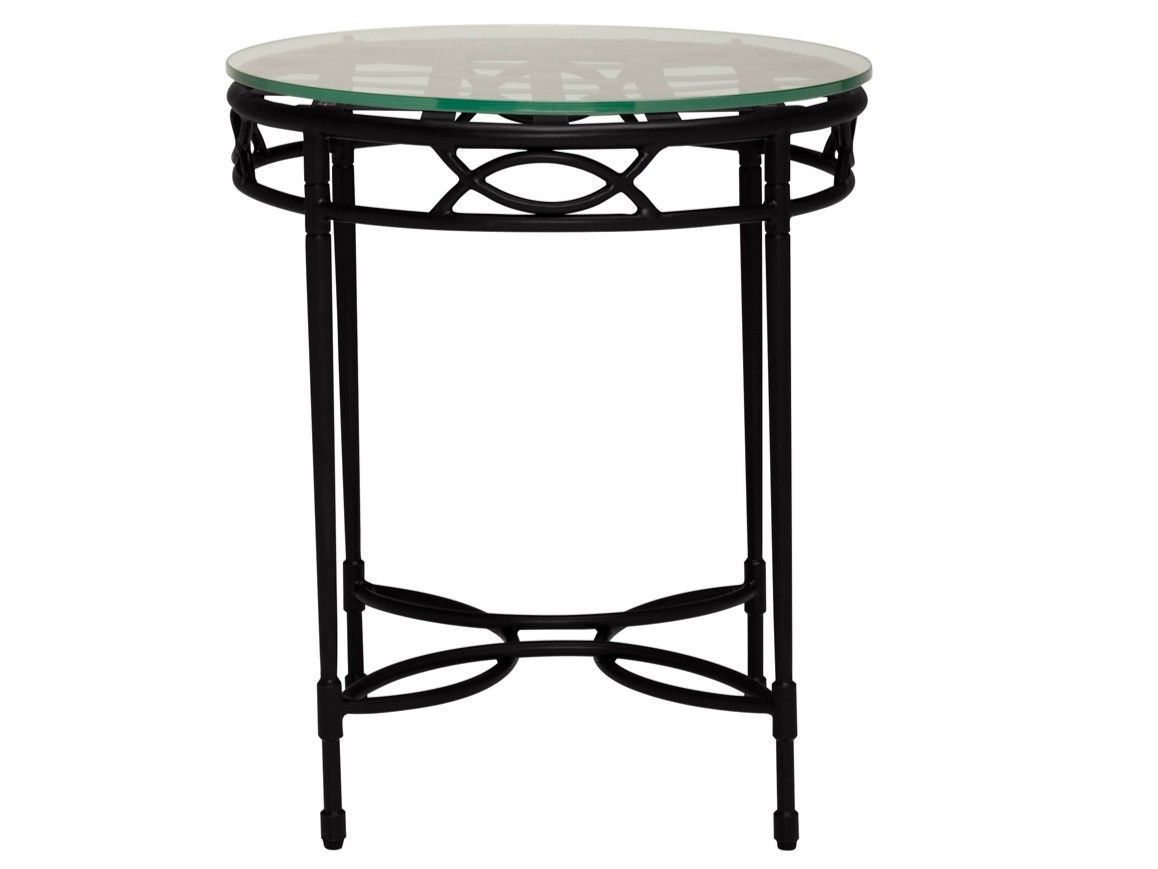 Круглый журнальный столик из нержавеющей стали и стекла JANUS et Cie ARCH-00047288