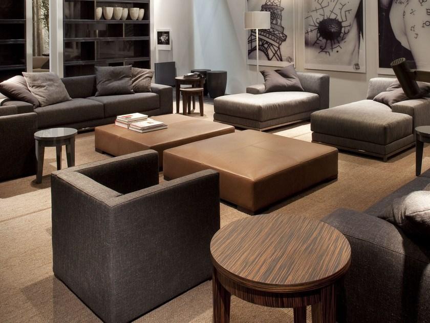 Meridiani Квадратный кожаный пуф с обивкой sun-id-1467425 - Вид №3