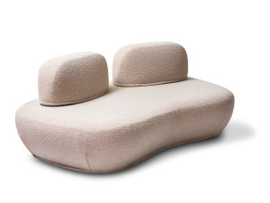 Изогнутый диван из ткани