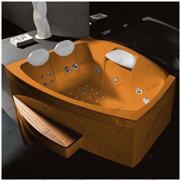 Ванна GRUPPO TREESSE Matrix Slim V763Q-O большая с подголовником глубокая с гидромассажем и аэромассажем дезинфекцией и пультом ДУ оранжевая ATCV763QO