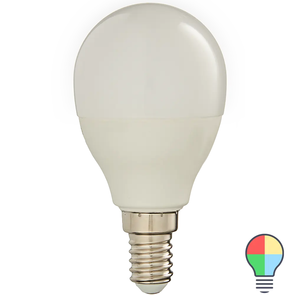 Лампа умная светодиодная Wi-Fi Ledvance Smart Plus E14 220-240 В 5 Вт шар малый матовая 470 лм, изменение цвета RGB STLM-2013480