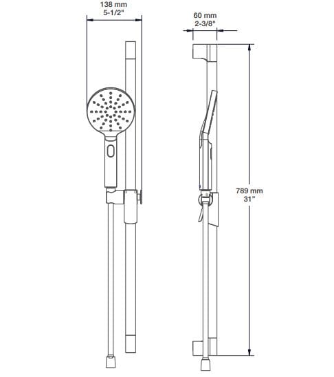 Набор термостатических встраиваемых ванн с ручным душем BARIL Sens B45 ARCH-00128400 - Вид №4