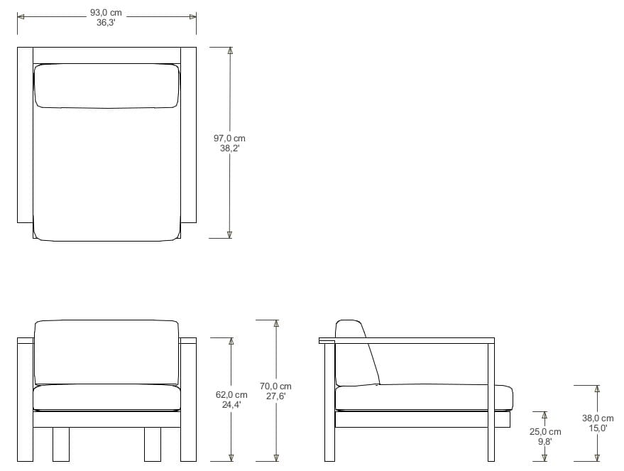 Садовое кресло с подлокотниками TRIBÙ Pure ARCH-00145089 - Вид №4