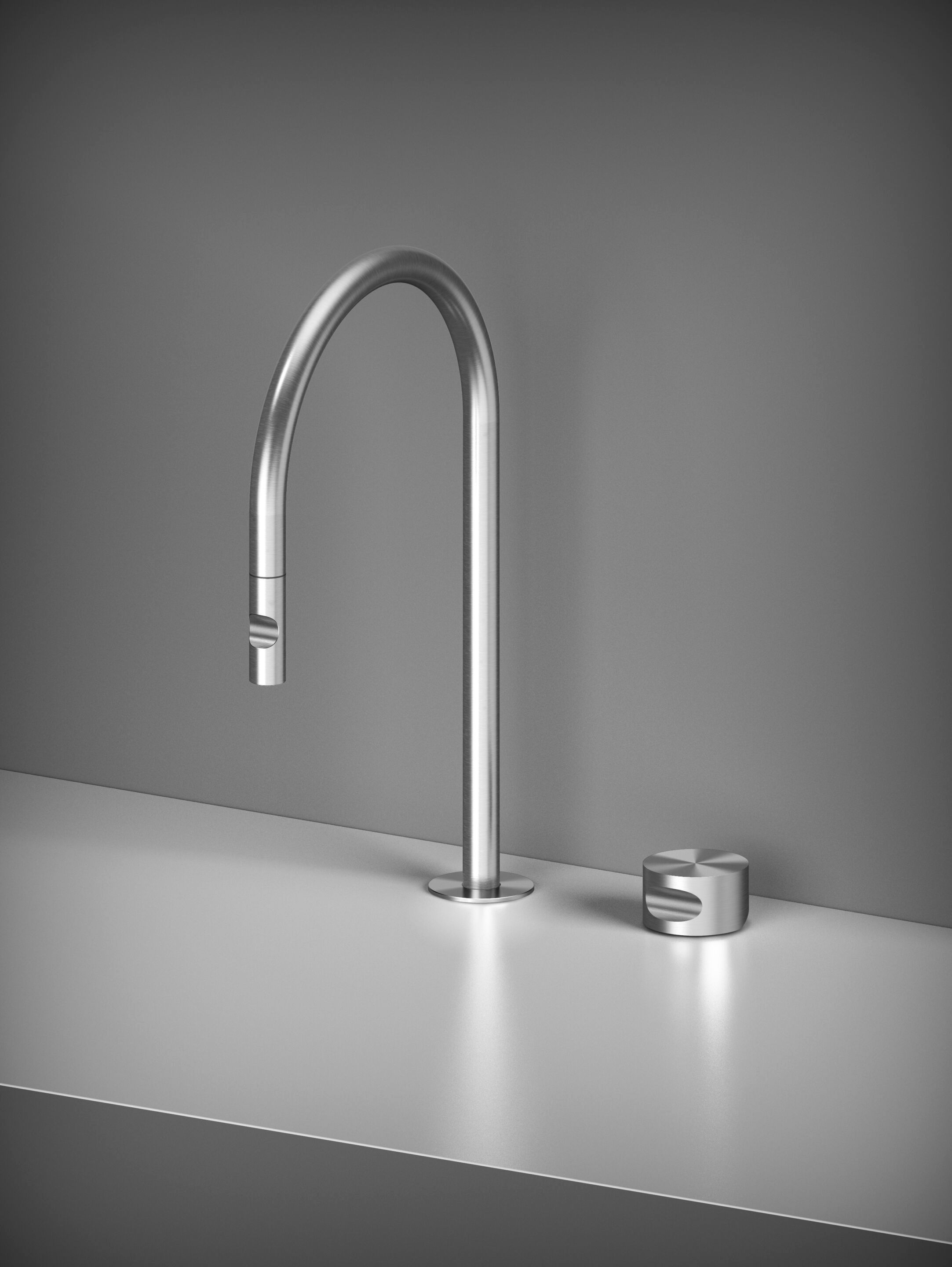 Смеситель для кухни из нержавеющей стали со съемным ручным душем Quadrodesign Kitchen Inox ARCH-00049948 - Вид №4