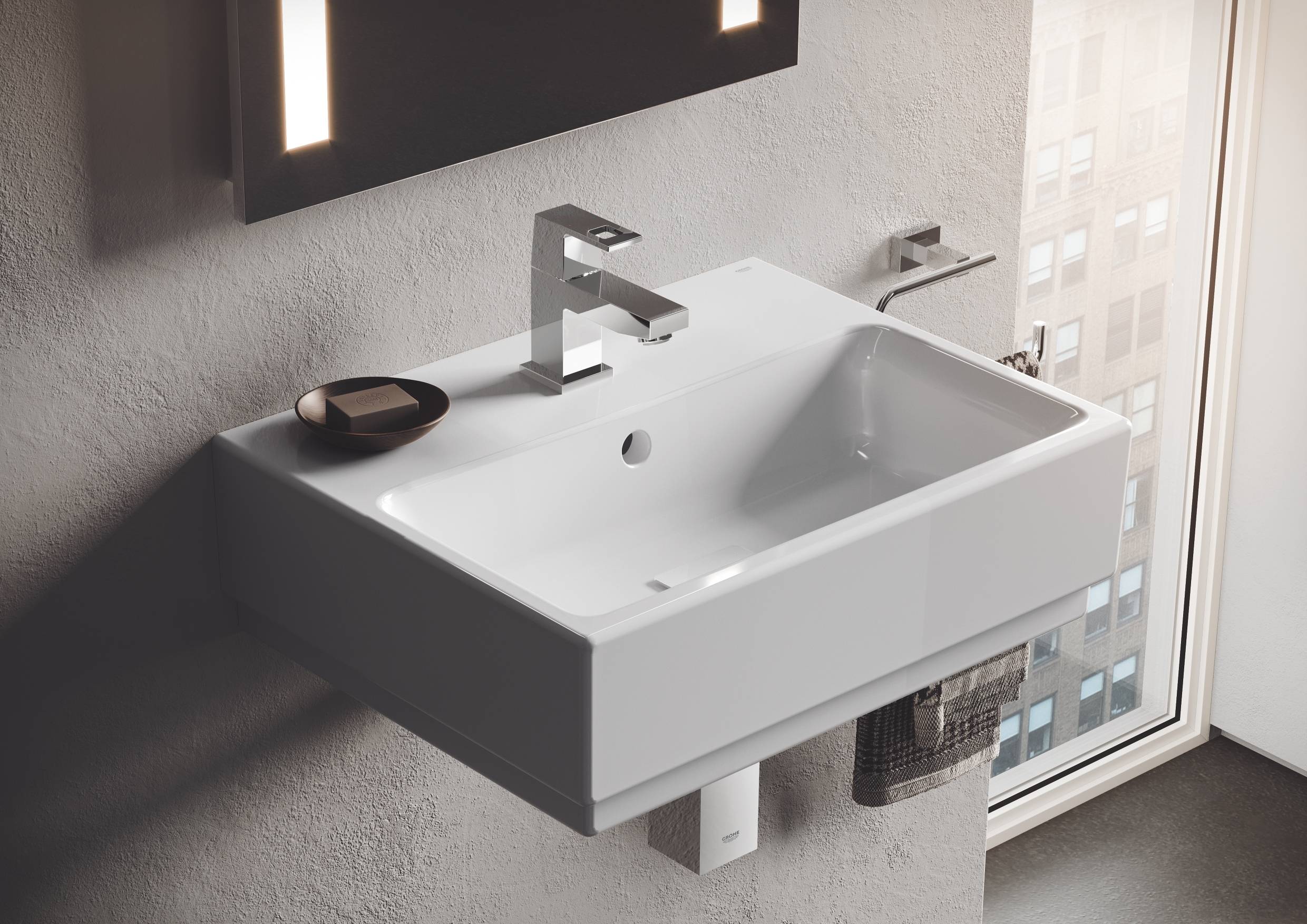 3948300H Подвесная раковина настенная квадратная Grohe Cube белая - Вид №2