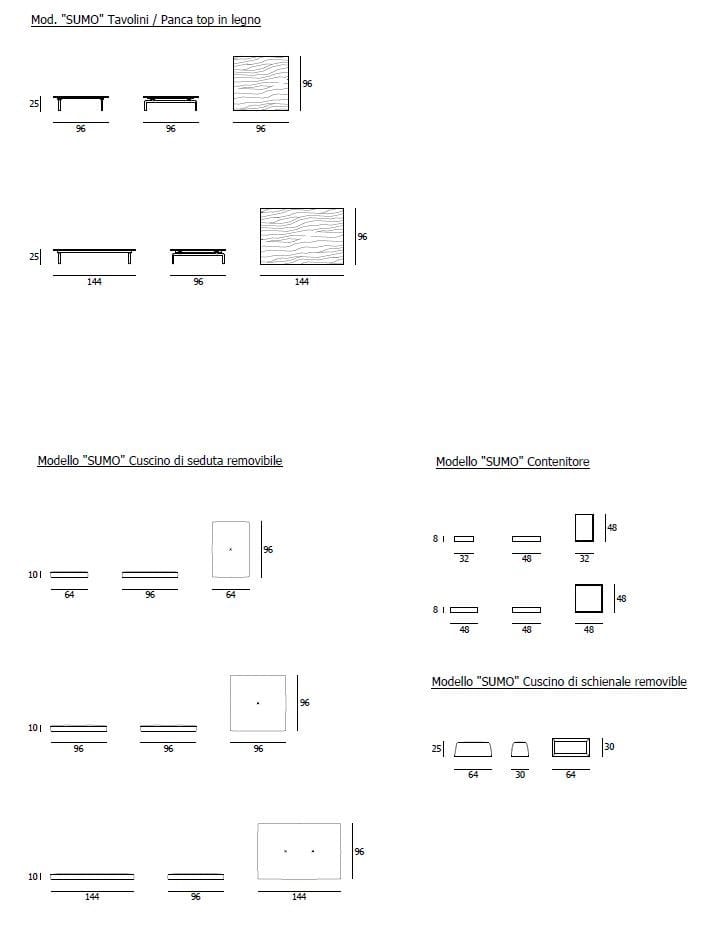 Модульная скамья со спинкой Living Divani Сумо ARCH-00126347 - Вид №13