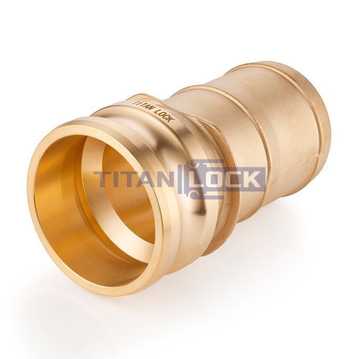 Камлок латунный тип E, ниппель с хвостовиком 3", TL300EBR TITAN LOCK  - Вид №2