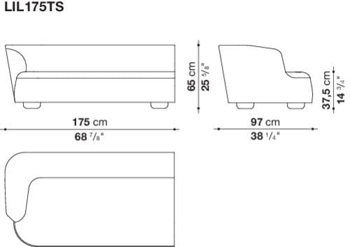 Изогнутый диван из ткани Maxalto LILUM ARCH-00096033 - Вид №6
