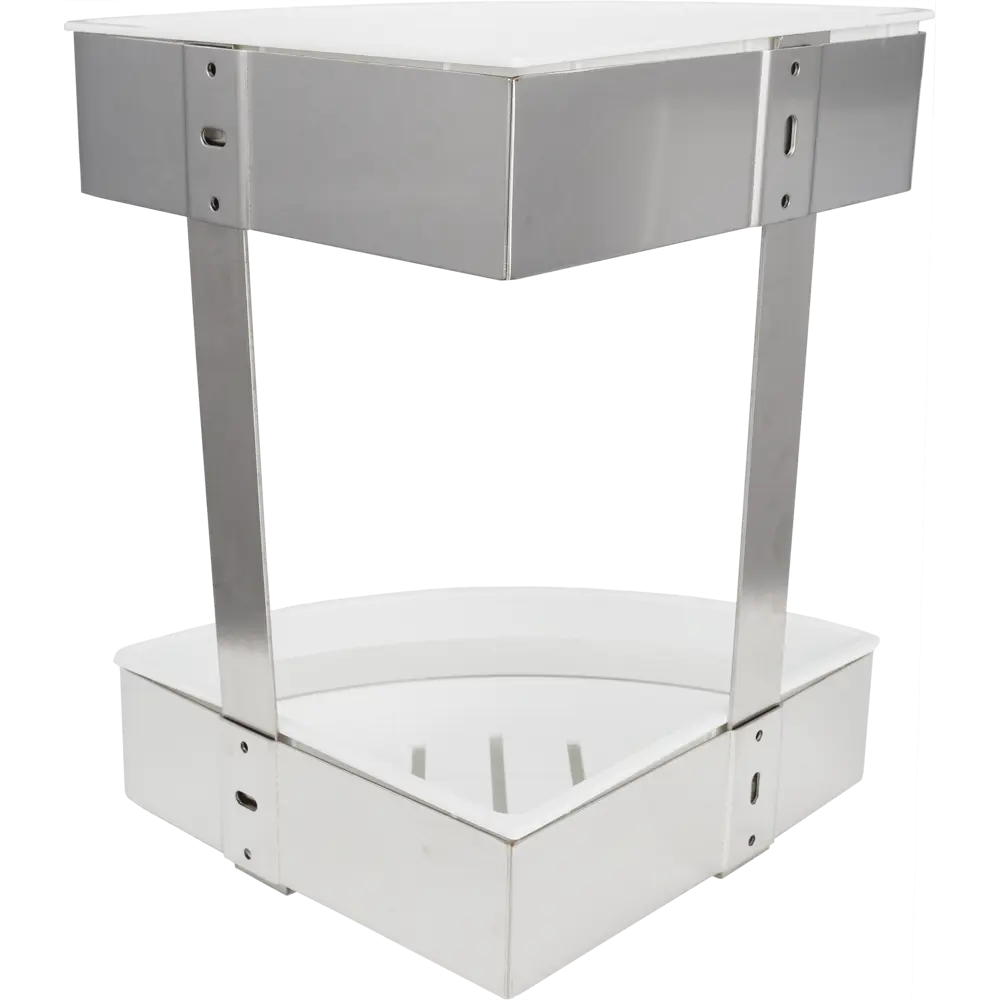 Полка для ванной комнаты Royal двухъярусная угловая, 20.6х20.6х29 см, сталь BRISSEN STLM-2025613 - Вид №3