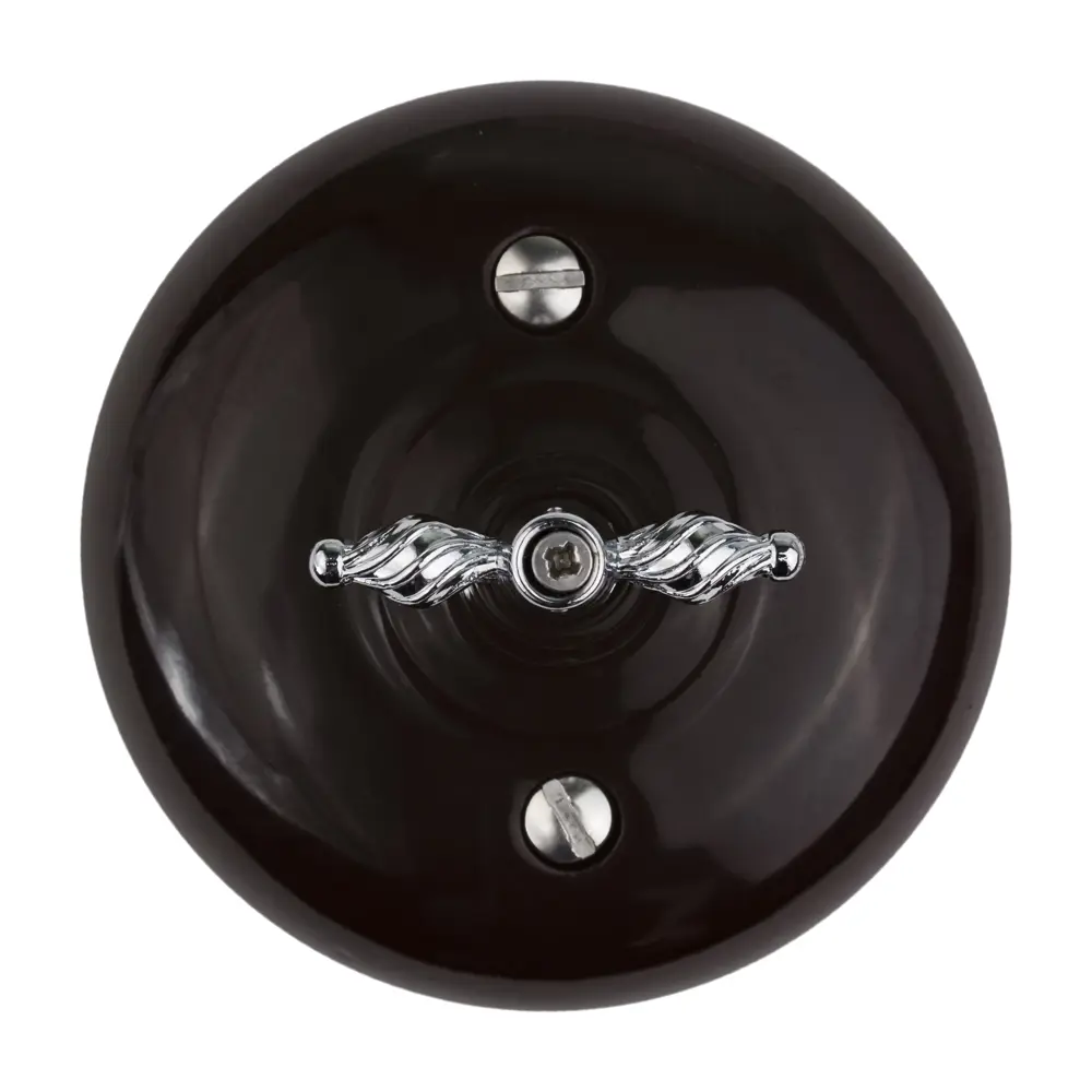 Выключатель накладной Electraline Bironi Ретро 2 положения керамика цвет коричневый STLM-2066078