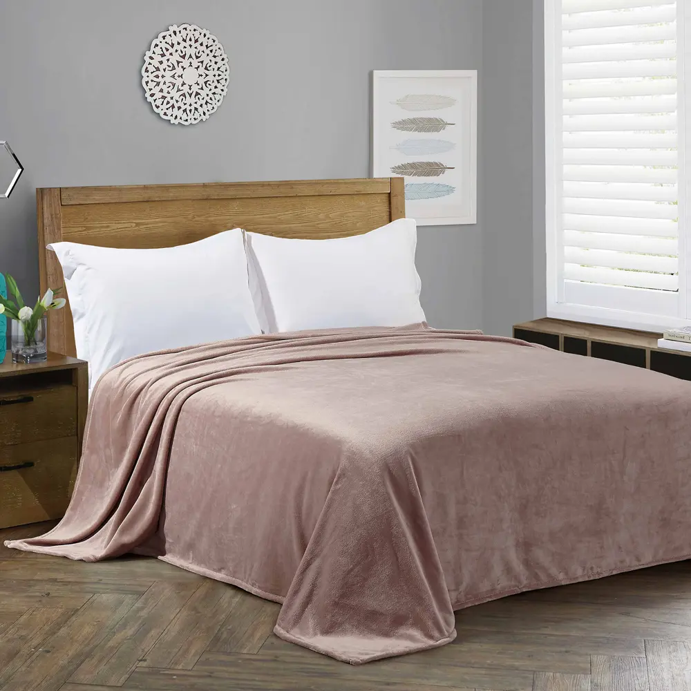 Плед Gardan 180x200 см фланель цвет серый/розовый Santreyd STLM-2194984 - Вид №3