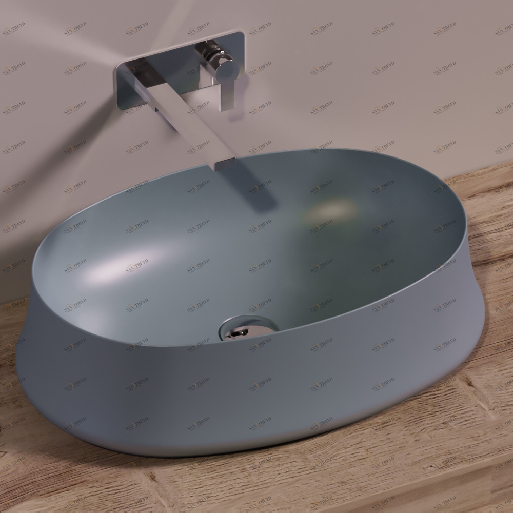 SH04CEMENTOMATT Накладная раковина на столешницу  овальная Simas Sharp