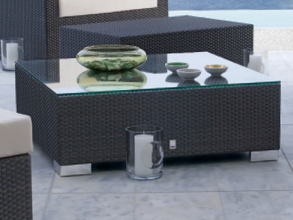 68.00.0129 Стол для отдыха со стеклянной столешницей Bellini + Long Island - 90 x 90 Mbm - Вид №2