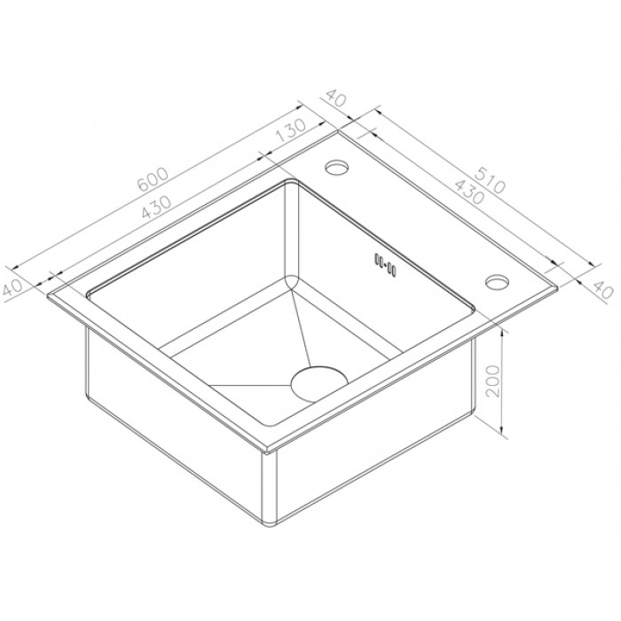 Zorg GL 6051 Black Bronze Мойка кухонная прямоугольная Zorg  - Вид №3