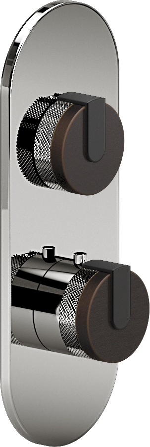 E-8026-R1OBE0-L1MBK-PC-T Планка M-Series с 2 ручками - Внешняя часть GRAFF MOD+