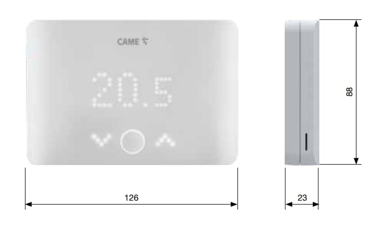 Светодиодный матричный дисплей Wi-Fi термостат CAME TH/ONE ARCH-00083881 - Вид №2