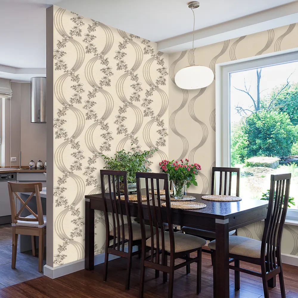 Обои флизелиновые Волны бежевые 1.06 м 0405-5 Santreyd STLM-2066273 - Вид №3