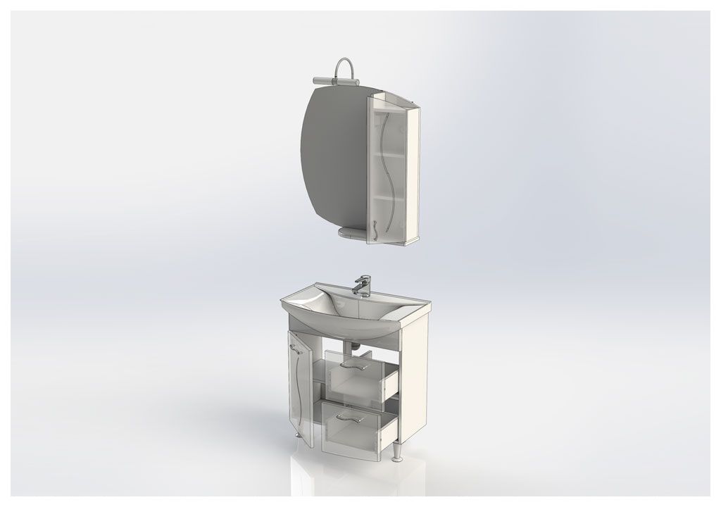 Мебель для ванной Aquanet Моника 75 белый 00187566 - Вид №4
