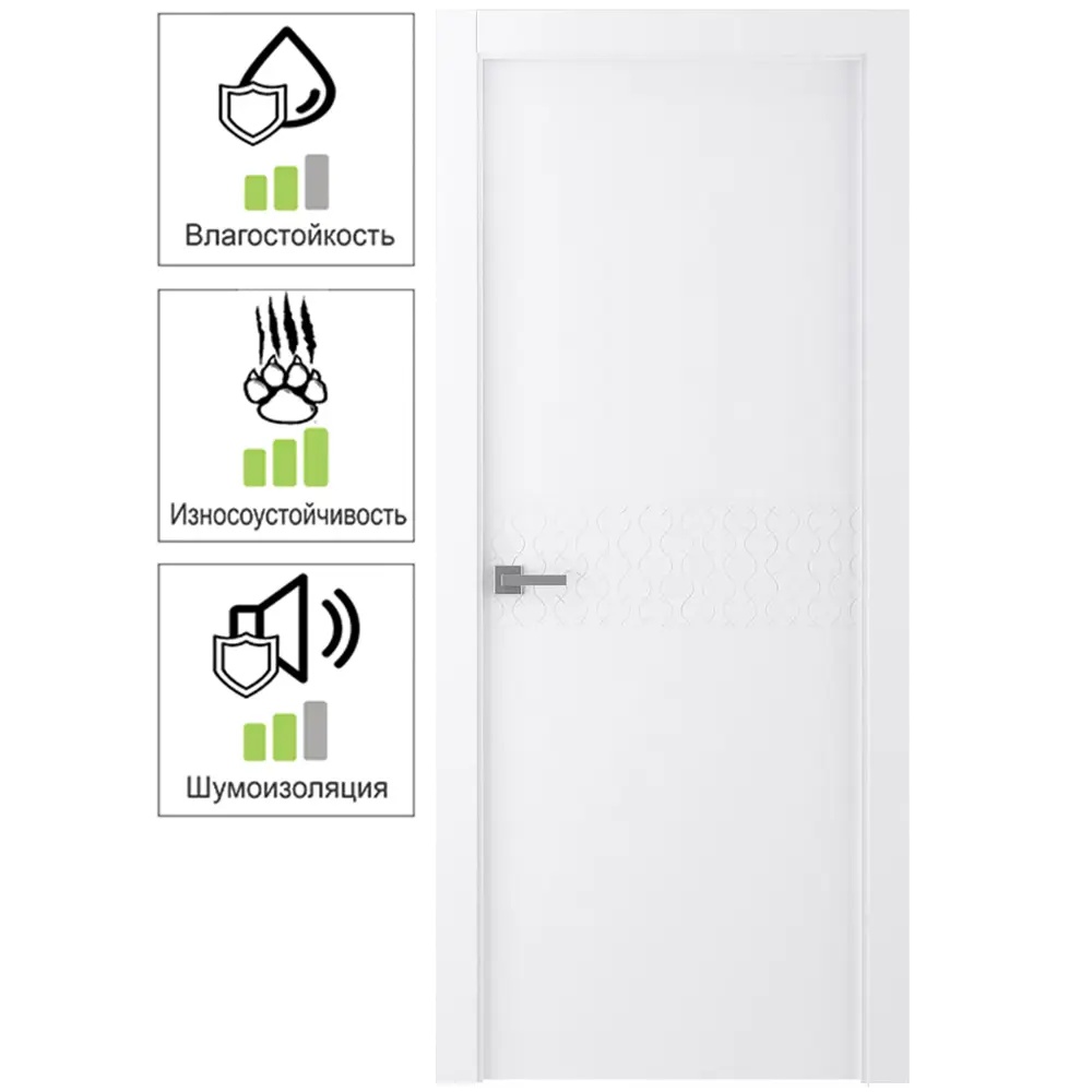 Дверь межкомнатная Форса глухая CPL цвет белый 60x200 см (с замком) BELWOODDOORS STLM-2012389