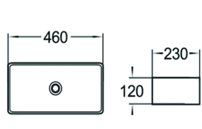 SL-1100 Раковина керамическая накладная без перелива LAB.Space  - Вид №1