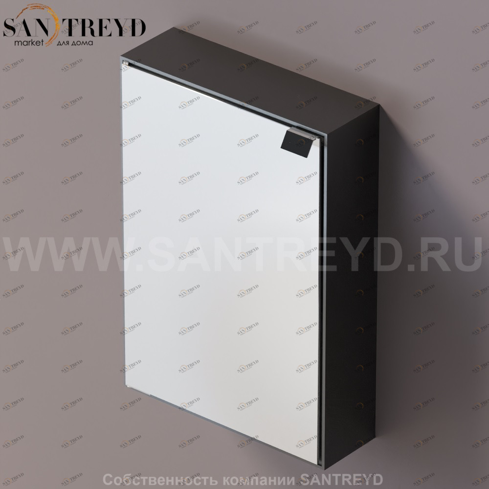 Agape 4x4 Шкаф с зеркалом 60 см в коробе из крашеного алюминия черный A4X4292E