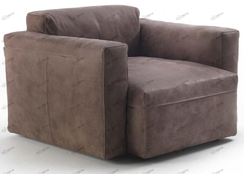 Frigerio Salotti Мягкое кожаное кресло с подлокотниками Cooper sun-id-1511808