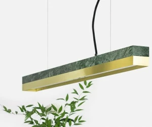 GANTlights Светодиодный подвесной светильник из гватемальского мрамора и латуни C