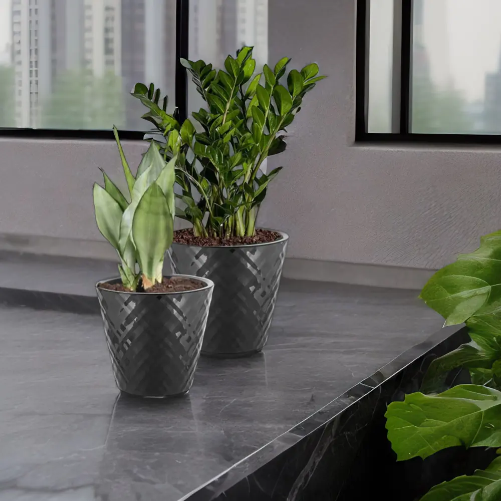 Горшок цветочный Ingreen Manhattan ø23 см h25.3 см v5 л пластик оникс STLM-2122946 - Вид №3