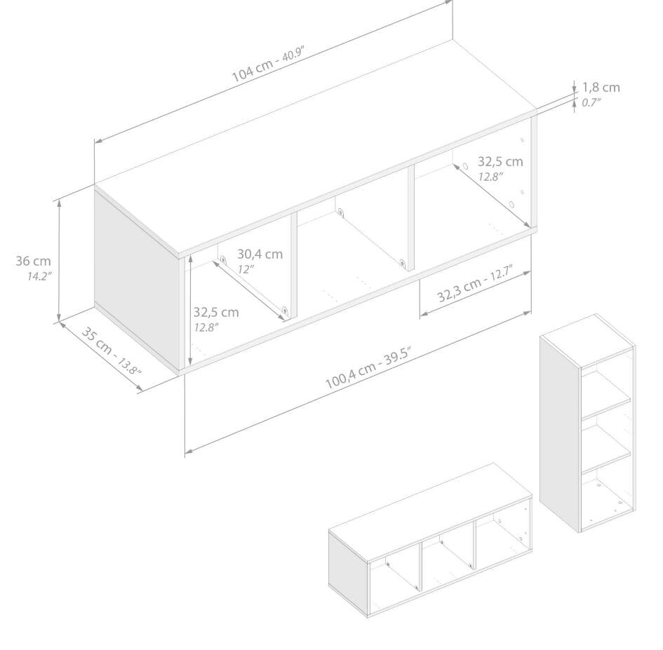 Модульная стена установила оборудованную стену в меламинированном Mobili Fiver EMMA ARCH-00091039 - Вид №55