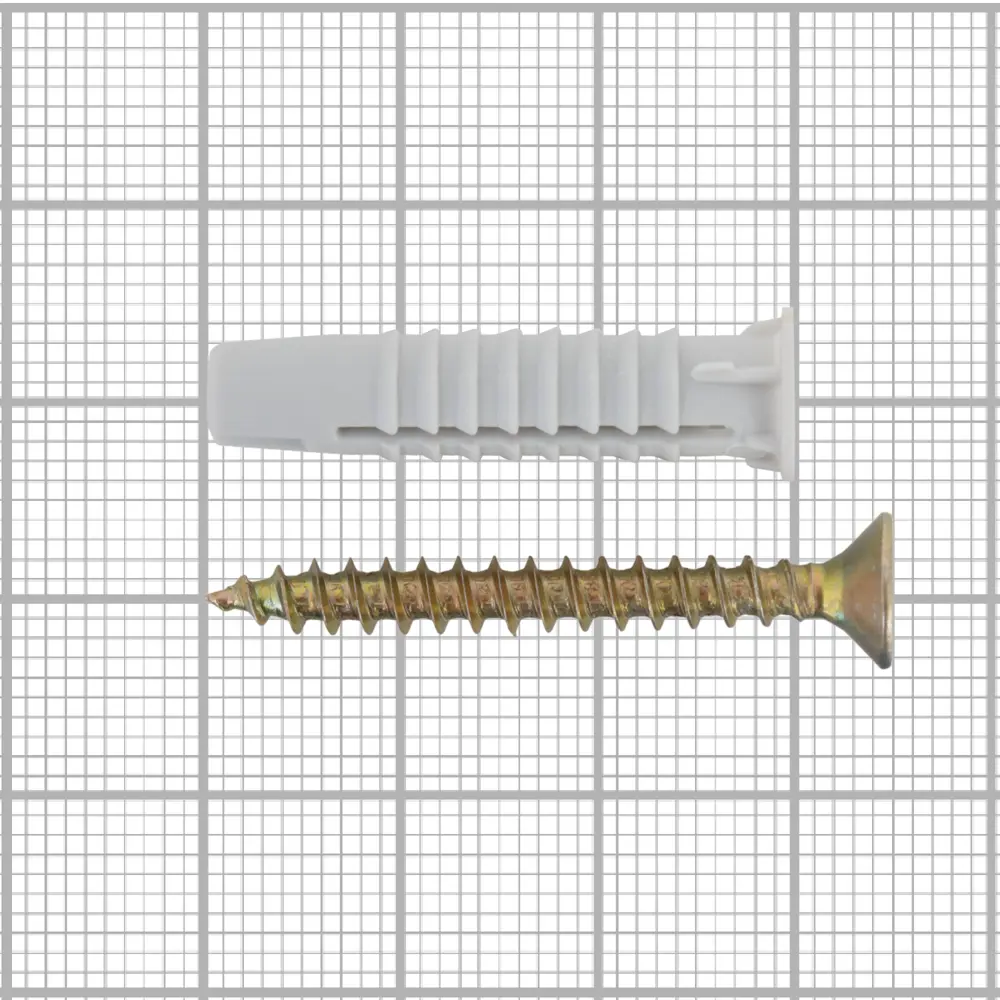 Дюбель-шуруп для полнотелых материалов 4x35 мм нейлон/сталь 350 шт ЕВРОПАРТНЕР STLM-2030016 - Вид №3