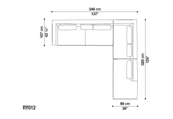 Угловой диван из ткани B&B Italia ARCH-00050600 - Вид №37